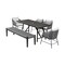 Armen Living Koala Calica and Camino 6 Piece Outdoor Dining Set with Dark Eucalyptus Wood 840254333802 - alternate 1